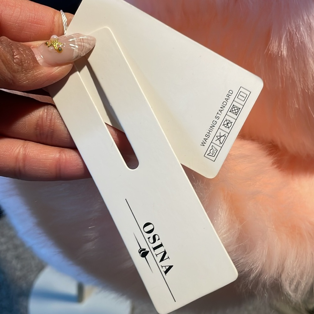 Osina NWT Pink Faux Fur Coat Vest Woman’s L/Xl - Picture 7 of 7